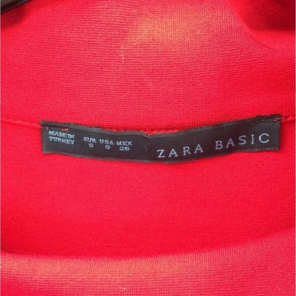 Zara red funnel neck cap sleeve mini dress. - Picture 2 of 2